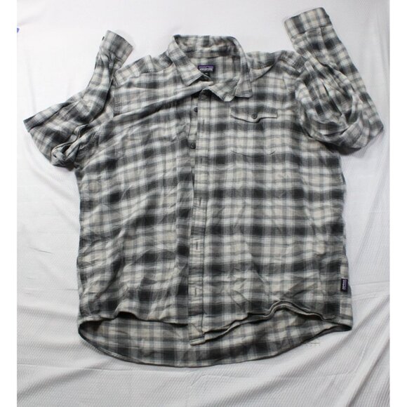 Patagonia Other - Patagonia Mens Organic Cotton Plaid Button-Up Shirt XXL Black & White